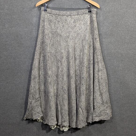 Coldwater Creek Reversible Skirt Womens Large 14 Pull On Neutral Flowy Boho - Picture 1 of 11